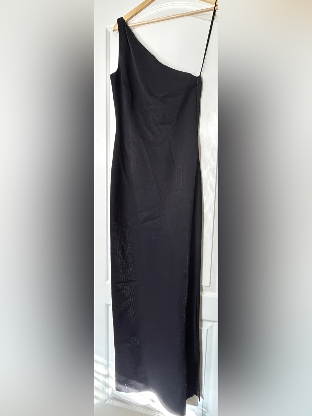 Vintage Marie St. Claire Black One Shoulder Maxi Evening Dress Size 8